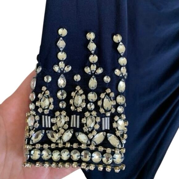 MAC DUGGAL 12231 Beaded Cuff Drop Shoulder Faux Wrap Gown, Size 4, New with Tag - Picture 15 of 16